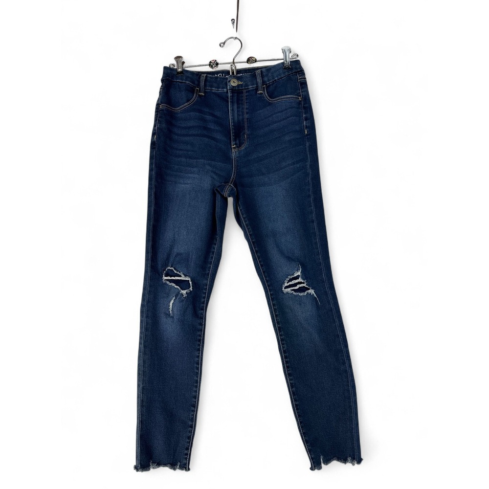 No Boundaries Girls Size 11 Skinny Jeans Blue Stretch Distressed PLAY PANTS